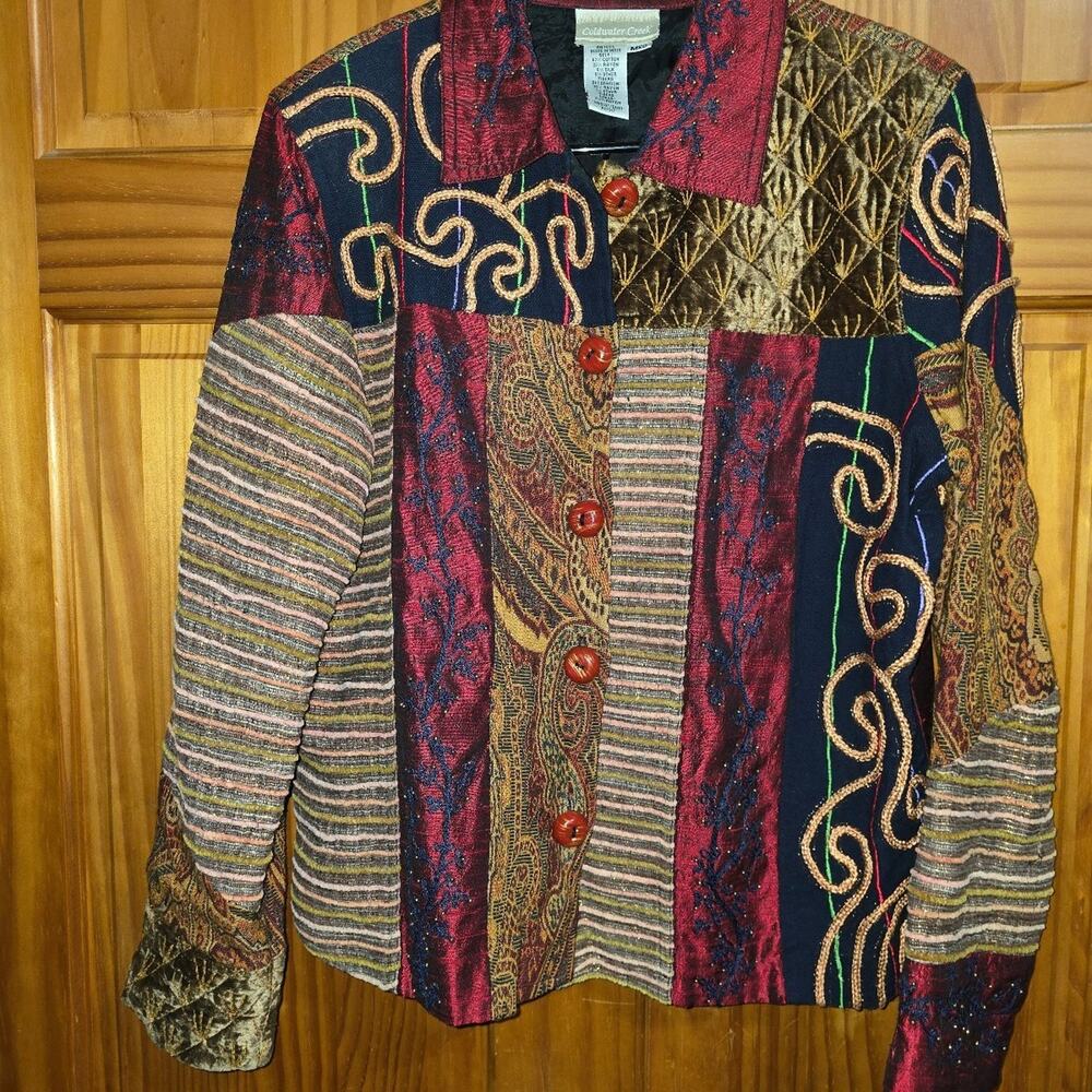 COLDWATER CREEK Multi-Colored & Multi-Textured SPARKLE Blazer Size Med